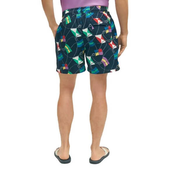 NEW $99 Brooks Brothers Swim Trunks (Shorts)! S M L XXL Navy With Nautical Flags - Picture 4 of 8